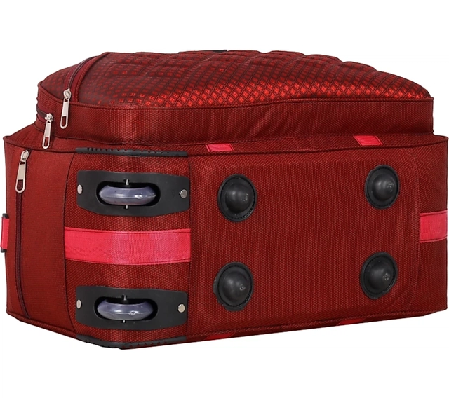 Polyester Solid Waterproof Duffel Bag with Wheels (Red, 60 L)