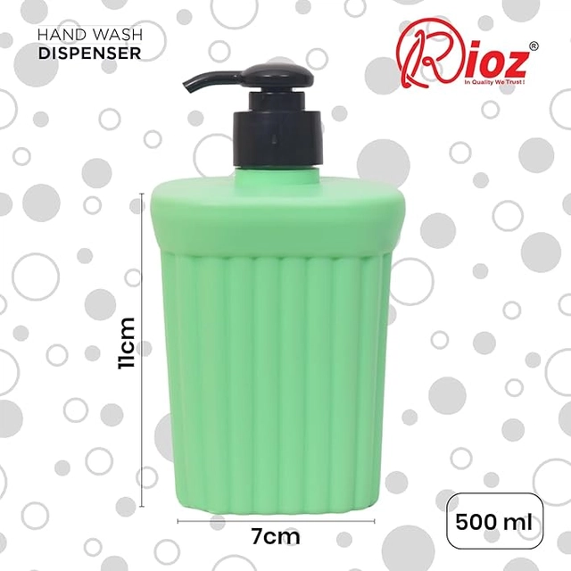 Plastic Hand Wash Dispenser Bottle (Green, 500 ml)