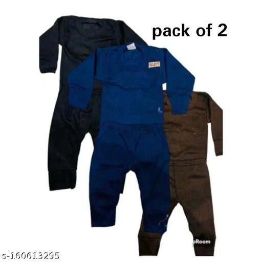 Woolen Thermal Set for Kids (Multicolor, 0-3 Months) (Set of 2)