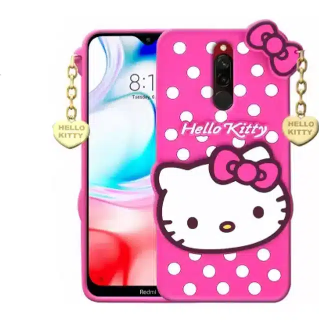 Hello Kitty Back Cover for Redmi 8 (Pink)