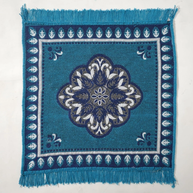 Cotton Pooja Mats (Teal, 60x60 cm)