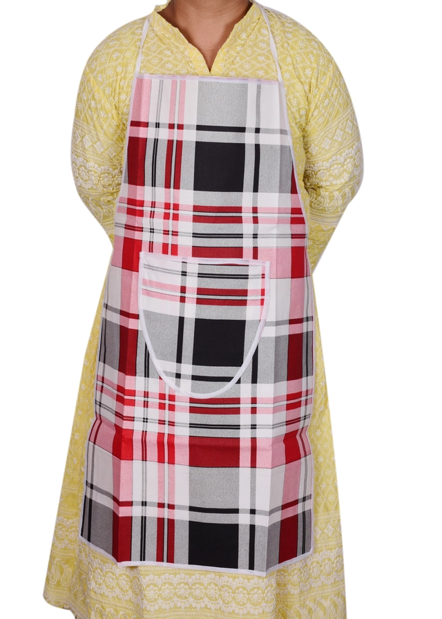 Cotton Checkered Kitchen Aprons (Multicolor)