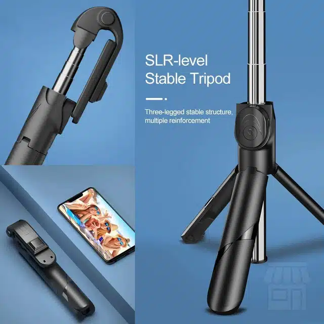 Selfie Sticks with Wireless Remote and Tripod Stand (Black)