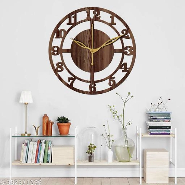 Wooden Wall Clock (Brown)