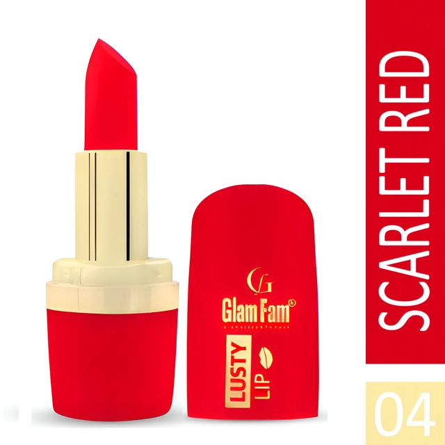 Glam Fam Lusty Matte Lipstick (Scarlet Red)