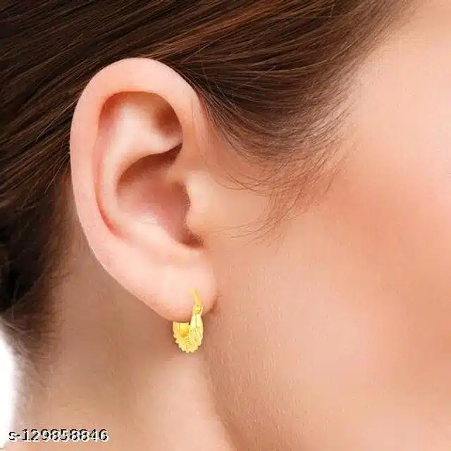 Copper Earrings for Women (Golden, Set of 1)