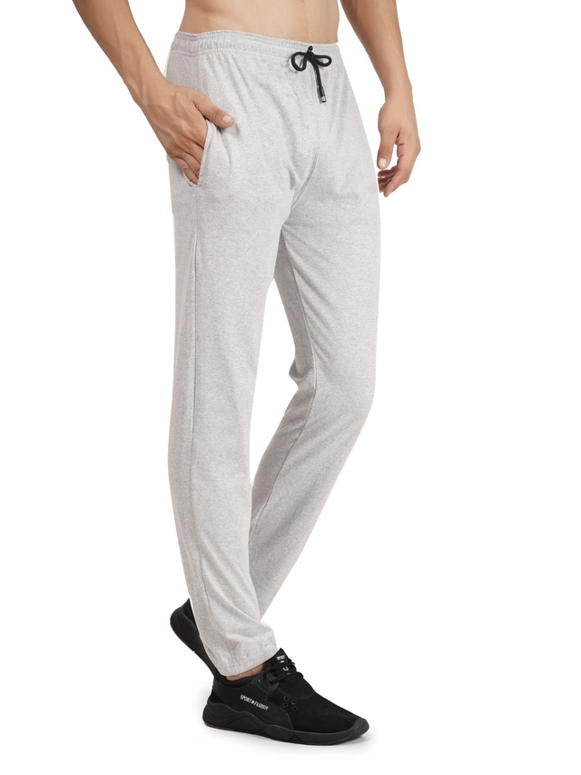 Lycra Solid Trackpant for Men (Off White, S)