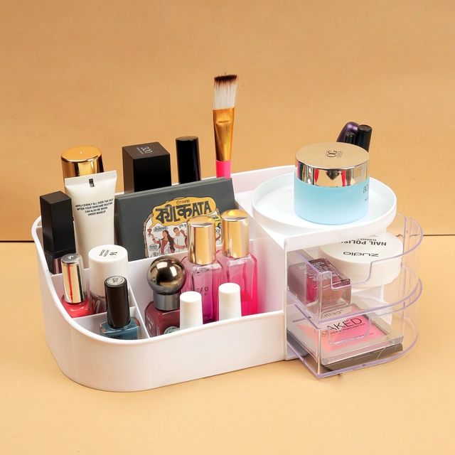 Plastic Cosmetic Organizer Box (Multicolor)