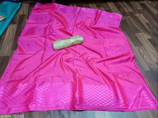 Sana Silk Saree for Women (Pink, 6.3 m)