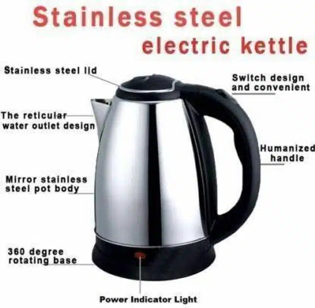 Scarlett Electric Kettle (Silver & Black, 2000 ml)