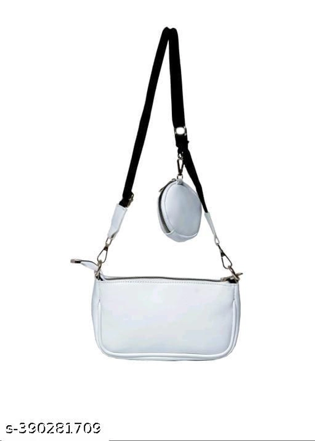 PU Cross Body Bag for Women (White)