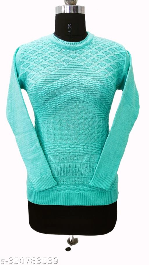 Woolen Solid Top for Women (Sea Green, Free Size)