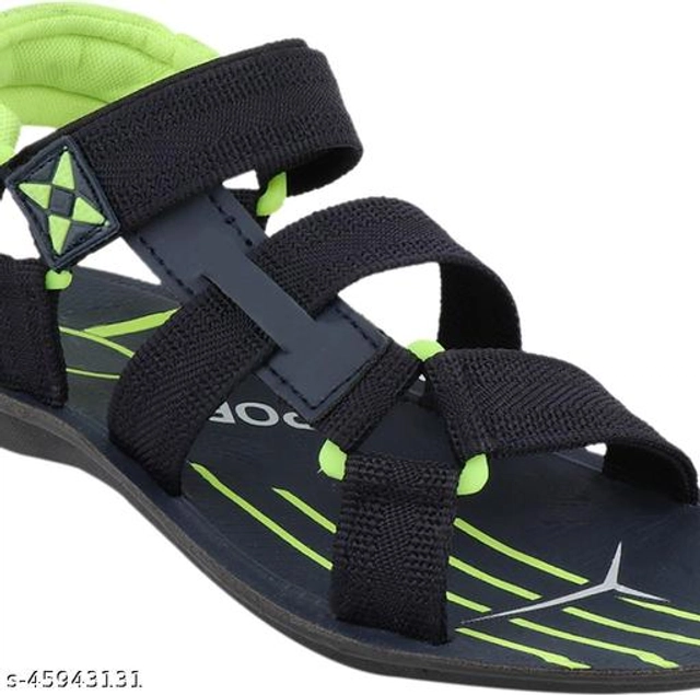 Sandals for Men (Black & Green, 6)