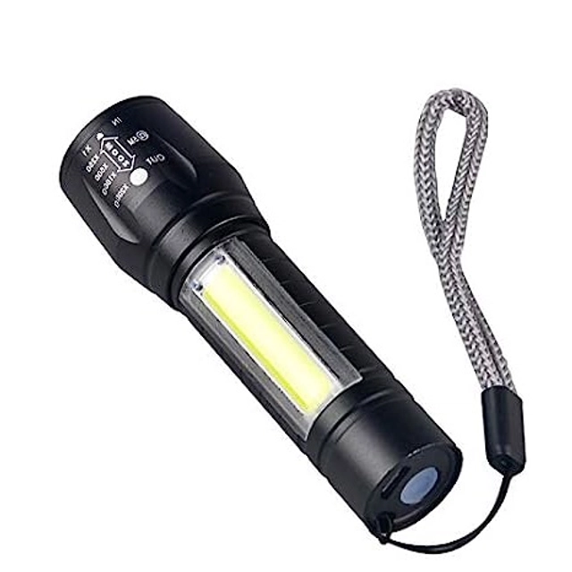 USB Rechargeable LED Torch Light (Black)