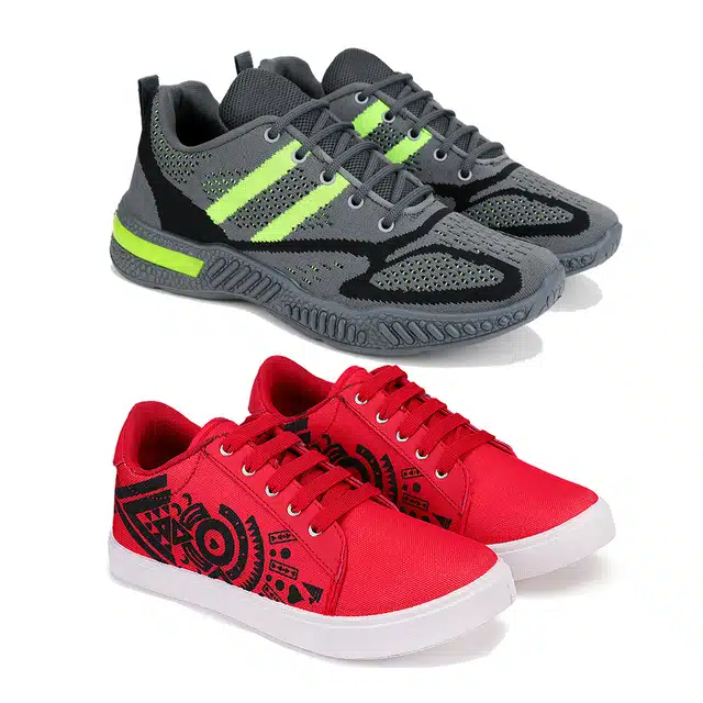 Shoes with Sports shoes for Men (Multicolor, 9) (Pack Of 2)