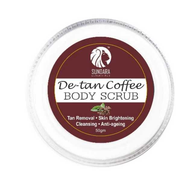 Sundara Essentials De-Tan Caffeine Body Scrub (Pack of 1, 50 g) (DH-15)