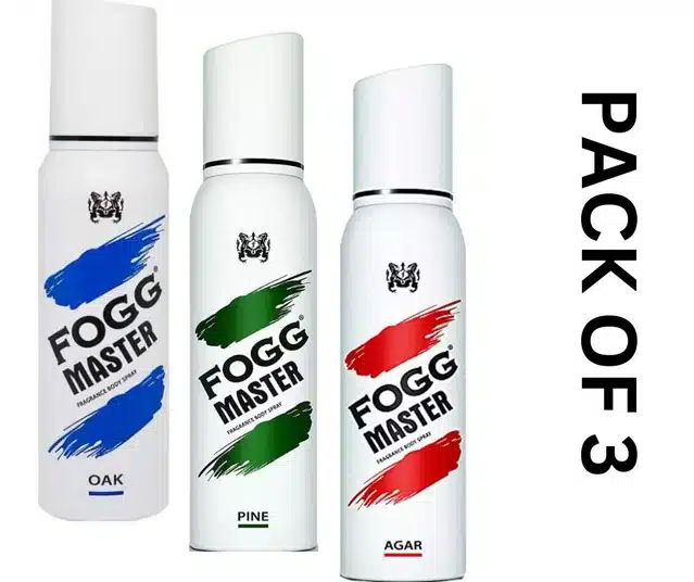 Fogg Master Cedar with Pine & Oak Deodorant Spray (Pack of 3, 120 ml)