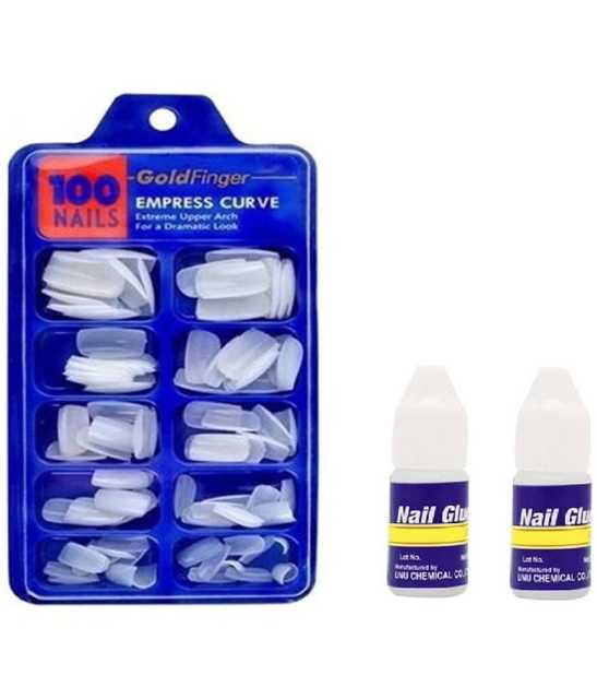 Lenon Makeup Accessory 2 Glue and 100 False Nails (10 g) (D177)