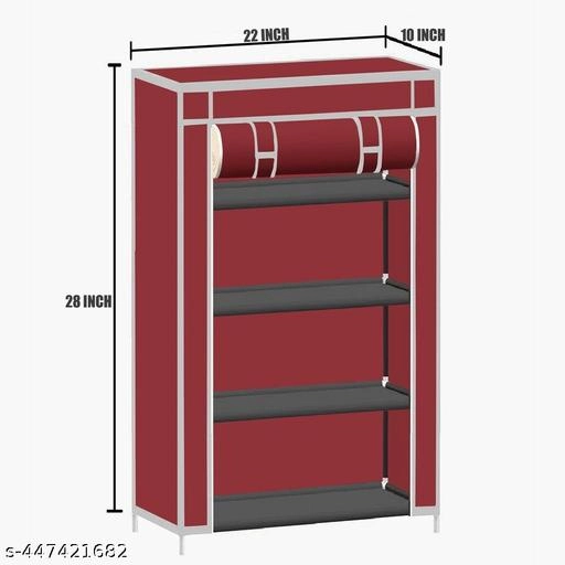 Metal 4 Layer Collapsible Multipurpose Rack (Maroon)