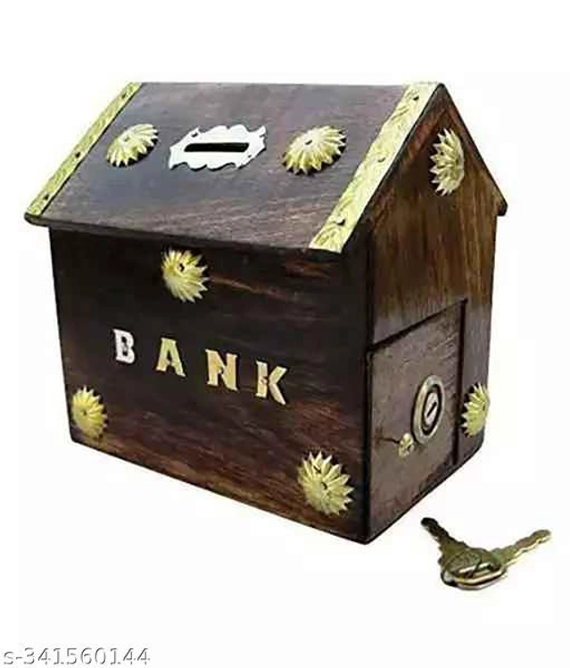 Wooden Money Bank (Brown)