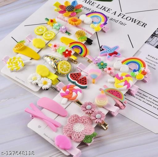 Rubber Hair Clips for Girls (Multicolor, Pack of 28)