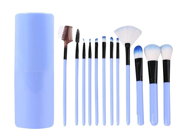 Makeup Brush Set (Blue, Set of 12)