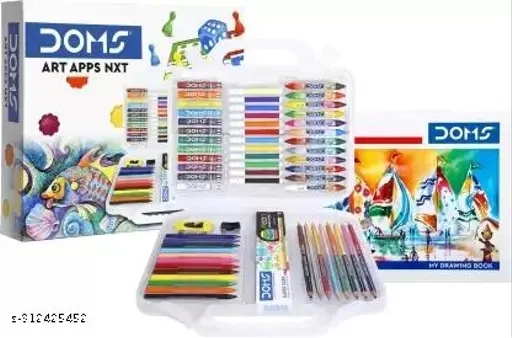 DOMS Art Apps Nxt Kit With Plastic Carry Case | Perfect Value Pack For School Kids