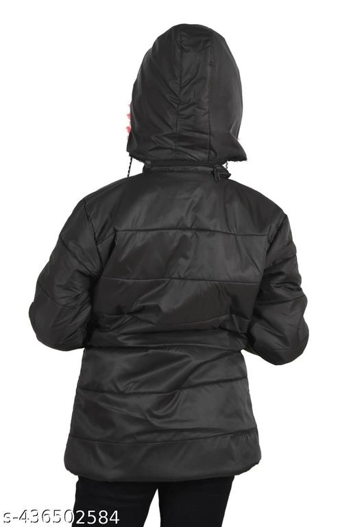 Nylon Jacket for Girls (Black, 1-2 Years)