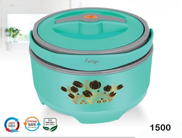 Plastic Serving Casseroles for Kitchen (Turquoise, 1500 ml)