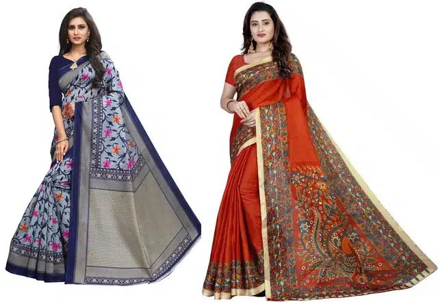 Printed Saree for Women (Pack of 2, Multicolor) (SVB-74)