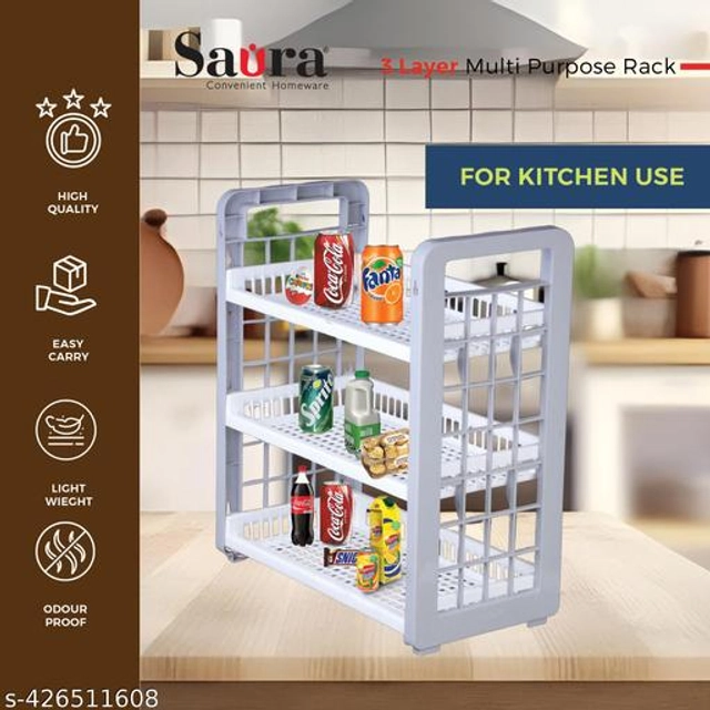 Plastic Multipurpose Storage Rack (Multicolor)