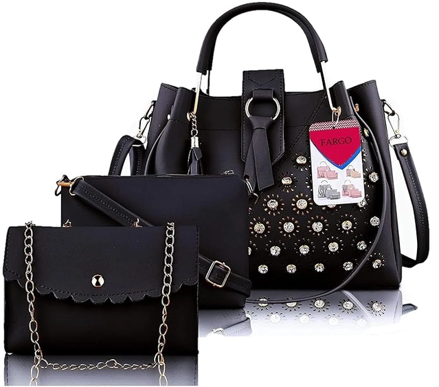 Handbags Set for Women (Black, Set of 3)