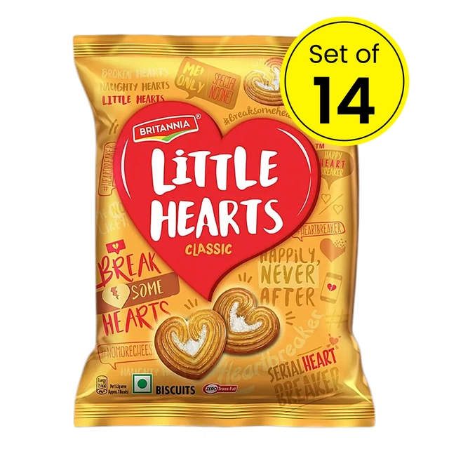 Britannia Little Hearts Classic Biscuits 14X26 g (Pack Of 14)