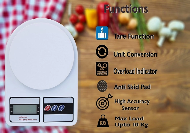 Multipurpose Portable Electronic Digital Weighing Scale (White)