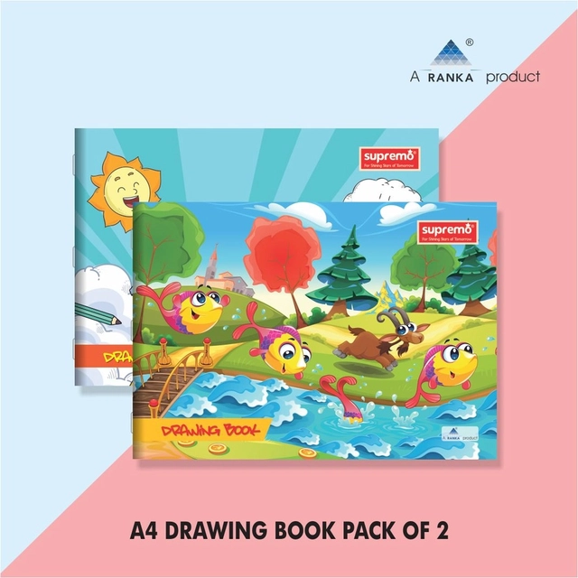 BEST CHOICE A4 Plain Drawing Book (40 Pages, Pack of 2)