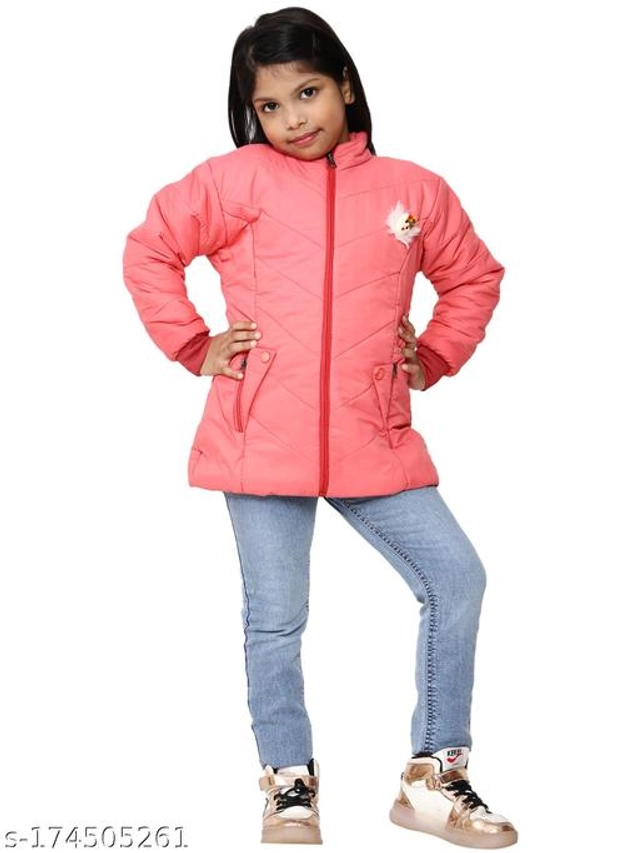 Polyester Jacket for Girls (Pink, 18-24 Months)