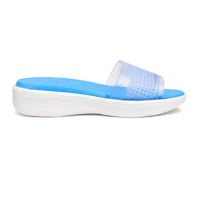 Slip On Flip Flops for Women (Blue, 8)
