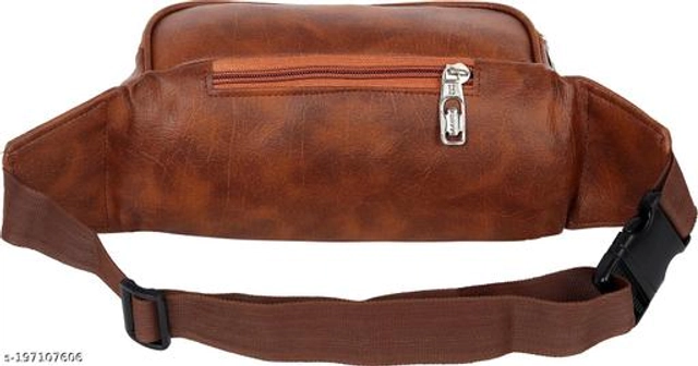 Faux Leather Waist Bags for Men & Women (Tan)
