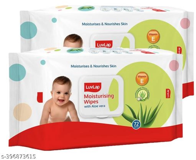 LuvLap (72 Pcs) Moisturising Baby Wipes (Pack of 2)