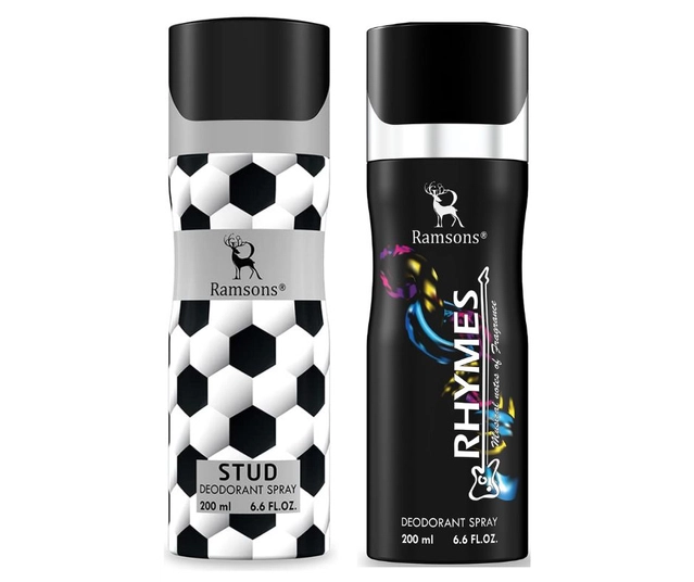 Ramsons Stud with Rhymes Deodorant for Men (200 ml, Pack of 2)