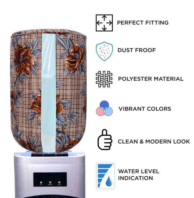 E-Retailer Polyester Water Dispenser Bottle Cover For 20 L Bottle (Brown, 17x11 Inches) (E-124)