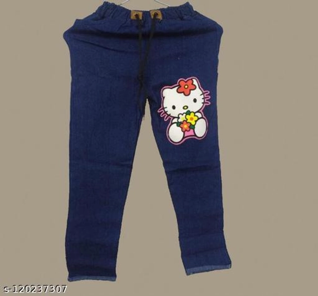 Denim Slim Fit Jeans for Girls (Blue, 8-9 Years)