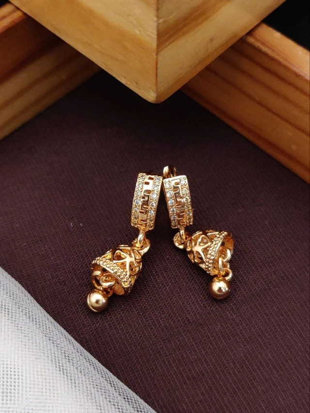 Alloy Gold Plated Earrings for Women (Rose Gold)