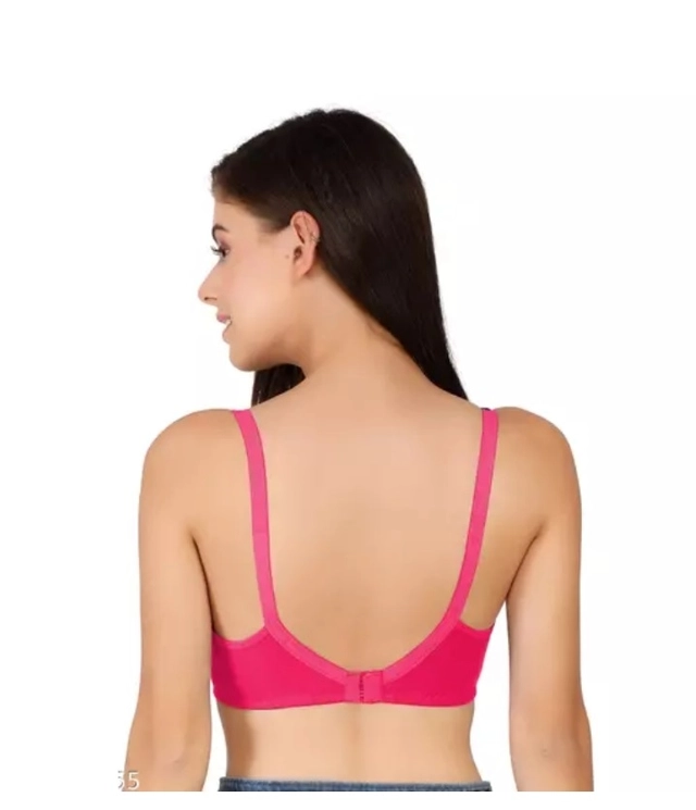 Polycotton Non Padded Bras for Women (Multicolor, 32) (Pack of 3)