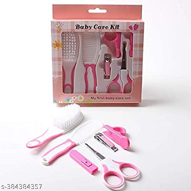 Combo of Silicone Pedicure & Manicure Set (6 Pcs) with Finger Brush for Infants (Pink, Set of 2)