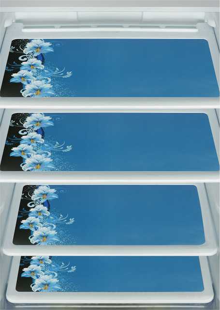 PVC Multipurpose Fridge Mat (Pack of 4) (Blue, 44X29 cm) (ER-205)