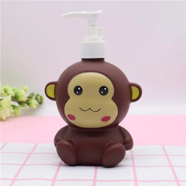 Monkey-Shaped Liquid Soap Dispenser for Kids (Brown, 200 ml)