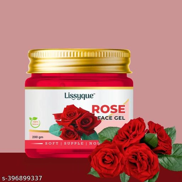  Lissyque Rose Face Gel, Face And Hair, Ideal For Acne Scars, Dark Circle, Moisturising, Soothing, Multipurpose Gel - 200 gm