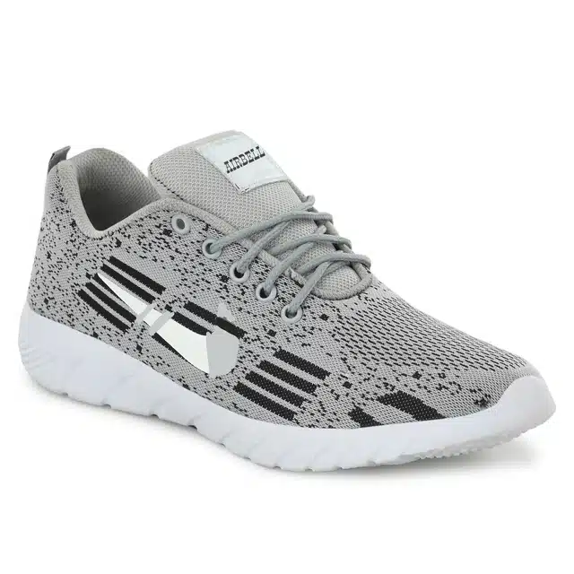 Men's Lace Up Casual Shoes (Grey, 9) (JF-48)