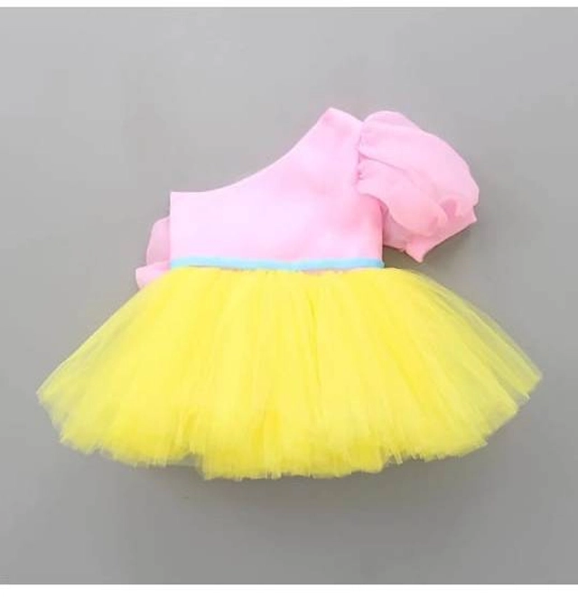 Net Frocks for Girls (Pink & Yellow, 1-2 Years)